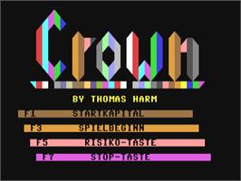 Title screen of Crown (Starbyte) on the Commodore 64.
